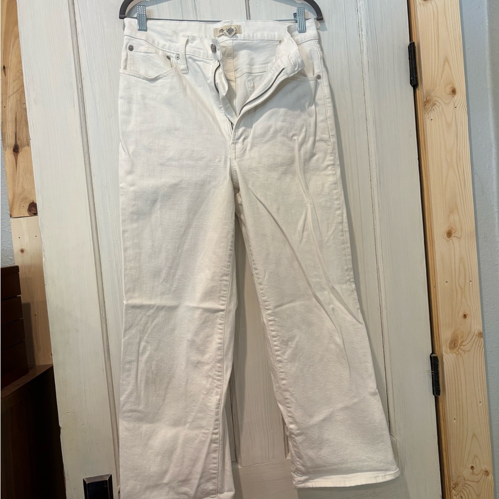 Madewell cropped white wide leg